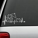 K1018 Dog Cat Horse Cow Heartbeat Lifeline Monitor Decal Sticker