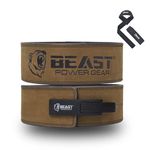 Beast Power Gear Weight Lifting Belt Lever Buckle 10MM 13MM Thick & 4 Inches Free Strap Weightlifting, Powerlifting, Deadlifts, Squats Men Women