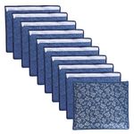 LAXIS Non-Woven Printed Single Saree Cover, Saree Bag Pack of 10Pcs, Transparent Saree Covers With Zip, Saree Covers For Storage, Wardrobe Organiser, Size-36x42x2cm (Blue)