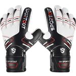 Sportout Youth&Adult Goalie Goalkeeper Gloves, Strong Grip for The Toughest Saves, with Finger Spines to Give Splendid Protection to Prevent Injuries,3 Colors (Black, 6)