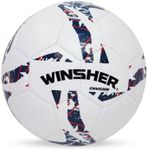 Winsher Envision Blue - Junior Match/Senior Training Soccer Ball - Match & Training Football for Adults and Junior Kids with Small Carry Bag (3, Blue)