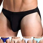 Faringoto Ultra light and breathable Ice Silk Men's Breathable Micro Mesh Briefs Relax at night Underpants, Black, Medium