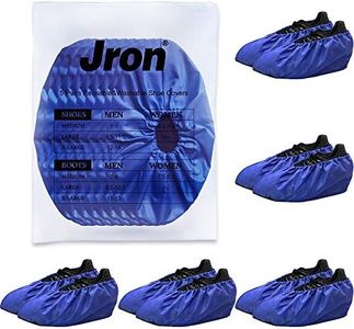 Jron 5 Pairs Premium Reusable Washable Shoe Cover Boot Covers for Contractors (5 Pairs | US 12-14 For Shoes/US 11-13 For Boots, Blue)