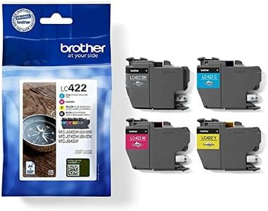 Genuine Brother LC-422VAL Black/Cyan/Magenta/Yellow, Multi-Pack, Standard Yield, Includes 4 x Inkjet Cartridges, Genuine Supplies