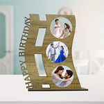 Gift Jaipur Happy Birthday Standy Personalised Wooden Photo Table Frame 9 X 7 in - Gift for Wife Husband Fiance Love Sister Brother Parents Mother Father Birthday ,Tabletop