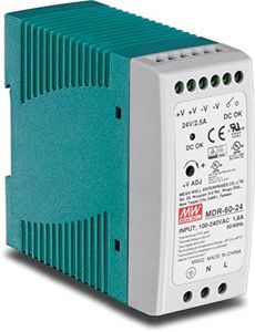 TRENDnet 60 W Single Output Industrial DIN-Rail Power Supply, Universal AC Input, Extreme -20 to 70 °C (-4 to 158 °F) Operating Temp, TI-M6024