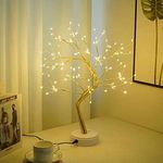 108LED Firefly Tree Lights- DIY Artificial Bonsai Tree Lights,USB/Battery-Powered Touch Switch Warm Fairy Lights Tree lamp for Christmas Party Home Decoration (Warm Light Golden Branches, 108L)