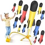 TEMI Rocket Launcher for Kids, 12 Foam Rockets and Stomp Launcher Pad, Launch up to 100+ft, Kids Outdoor Toys, Birthday Gift Toys for Kids Boys Girls Age 3 4 5 6 + Years Old