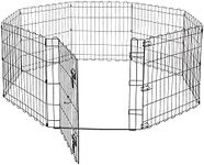 KittuPet Foldable Metal Pet Dog Exercise Fence Pen with Gate - 24 Inches, Extra Small