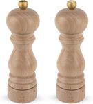 PEUGEOT - Paris u'Select 18 cm Pepper and Salt Mill Set - 6 Predefined Settings - Salt and Pepper Grinder Set - Powdered Salt Innovation, Zirlion Mechanism - PEFC-Certified Wood