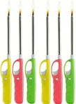 Aspect REFILLABLE BBQ LIGHTER | Pack of 6 Assorted Colours BBQ Lighter | Use for Kitchen, Barbecue, Candles, Camping, Cooking, BBQs, Fireworks