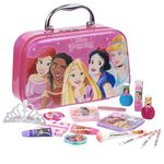 Disney Princess Zipper Train Case Makeup Set for Kids | Makeup Kit Includes Lip Gloss, Nail Polish & more | Birthday Gifts for Ages 3+ by Townley Girl