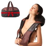 Lifelong LLM495 Neck Massager with Electric Heat Therapy Neck, Shoulder and Back Massager for pain and stress relief|Free Carry Bag