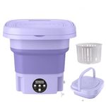 PUBUNUS Portable Washing Machine and Dryer Combo, 8L Portable Folding Mini Washing Machine with Disinfection Function, Small Portable Washing Machine for Condo, Dorm, Camping, Caravans (Purple)