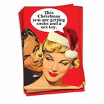 Box Set of 12 'Socks and Sex Toy' Hysterical Christmas Greeting Card With a funny innuendo about socks, with Envelopes C7064XSG-B12x1