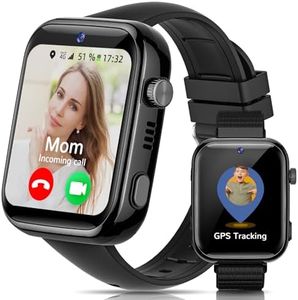 AIMIUVEI 4G Montre Connectée Enfants, Montre Telephone Enfant Écran HD de 1,83 Pouces, Appels, Appels Vidéo, Chat Vocal, Whatsapp, Wi-FI, GPS, SOS, Étanche IP68, Mode École, Podomètre, Réveil (Noir)
