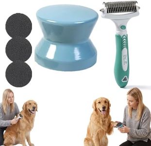 NEKSKA Dog Nail File with Double Sided Deshedding Brush for Dogs & Cats, Dog Nail File Scratch Board Replaceable Sandpaper, Dog Scratch Pad for Nails (C)
