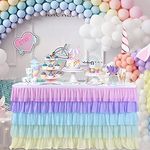 Forever Young Table Cloth Unicorn Pastel Back Drop Party Decoration Table Skirt - L185cm X H78cm