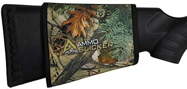 Alpine Innovations AmmoSlicker | Ammo Pouch | Buttstock Shell Holder | Hunting Accessories | Weatherproof and Secure Storage | Shotgun Fits 5 Rounds | Alpine Mountain Camo