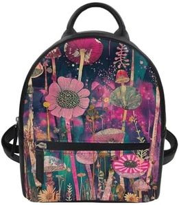 Freewander Kids Backpack Cute Small Backpack for Travel Storage Book Bags Adjustable Shoulder Strap Mini PU Backpack Purse, Floral Prit