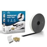 Lifekrafts Self Adhesive Hook Tape Roll (Without Loop Tape) & Thumbnails for Magnetic Door, Window Net Replacement Accessory With Strong Glue (20mm width x 12 m/40 ft/480 inches length - Black)