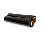 2 Pack x 400mm x 150m Premium Black Pallet Shrink Stretch Wrap: Ideal for Moving Home, Furniture, Luggage, and Parcel Packaging Cling Film