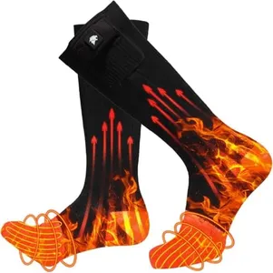 Heated Socks, Rechargeable Electric Socks for Men Women, 7.4V Battery Power Thermal Heating Socks Winter Foot Warmers for Hunting Hiking Camping Fishing Zipper Battery Pocket