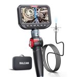 Ralcam Dual Lens Articulating Borescope, 6.2mm Slim Probe, 5" Endoscope Camera with Light, 5FT Semi-Rigid Cable, Two-Way Articulated Inspection Camera for Automotive Wall Pipe