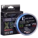 Chief Angler Saltwater and Freshwater PE Braided Fishing Line Strand 9X Blue 0.26MM-45LB 100M