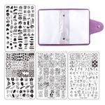 FingerAngel 4PCS XL Nail Art Stamp Plates with Stamping Image Plates Collection Manicure Tools Plate Organizers XL07-10