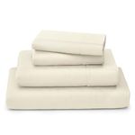 Cosy House Collection Luxury Bamboo Bed Sheet Set - Hypoallergenic Bedding Blend from Natural Bamboo Fiber - Resists Wrinkles - 4 Piece - 1 Fitted Sheet, 1 Flat, 2 Pillowcases - Cal King, Cream