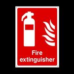 Fire Extinguisher Plastic Sign with