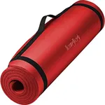 HemingWeigh Extra Thick Yoga Mat for Women and Men With Strap, 72x23 in Large Non-slip Exercise Mat for Home Workout Outdoor Training Pilates Stretching, Fitness Pad Cushions Knees and Back, 1/2 Inch, Red