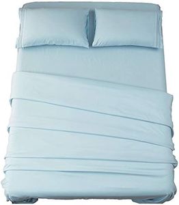 SONORO KATE Bed Sheet Set Super Soft Microfiber 1800 Thread Count Luxury Egyptian Sheets 16-Inch Deep Pocket，Wrinkle-4 Piece (Spa Blue, Queen)