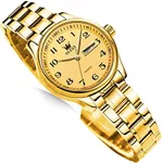 OLEVS Gold Face Womens Watch Fashion Small Stainless Steel Waterproof Ladies Watch Day Date,Easy Read Watches for Women Gold Casual Ladys Wristwatch with Large Number,Dress relojes de Mujer en oferta