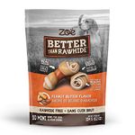 Zoë Better Than Rawhide Bones for Dogs, Mini, Peanut Butter Flavor, 10 Pack (8.2 oz)