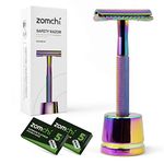 Double Edge Safety Razor for Women with Stand, Lady Razor, Elegant Women Razor with a Delicate Box, Fits All Double Edge Razor Blades, Free of Plastic (Gradient Neon)