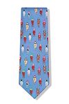 Men's 100% Silk Horse Racing Bringing Up The Rear Kentucky Derby Necktie Tie (Blue)