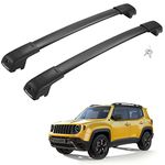 BougeRV Lockable Roof Rack Cross Bars Compatible with Jeep Renegade 2015-2024, Aluminum Car Cross Bar for Rooftop Cargo Carrier Bag Basket Luggage Kayak Canoe Bike Snowboard Skiboard, Black