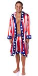 INTIMO Rocky Balboa Men's Film Movie Satin Robe and Short Set (Apollo Creed, Small/Medium)