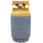 MASTERCOOL 62010 Gray/Yellow 30 lb Refrigerant Recovery Tank Without Float Switch and ¼” FL-M (7/16-20)