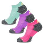 More Mile 3 Pack Womens Running Socks Challenger Cushioned Anklet