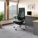Interio by Godrej Posture Perfect High Back Leather Executive Ergonomic Revolving Chair, 1 Year Warranty, Adjustable Armrest and Height (Black)