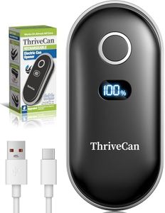 Rechargeable Electric Can Opener, Automatic One Touch Hands Free Can Opener with LED Display, Smooth Edge Safety Cut, Easy Open for Seniors, Arthritis & Weak Hands (Black)