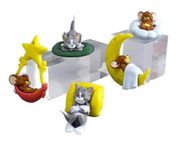 Nanavala's Tom & Jerry with Cradle Decorative Showpiece for Desk Decoration,for Car Dashboard,Car Interior Decoration Accessories,Fridge,Home Decoration. (Sleepy Tom & Swingy Jerry)**NO Sticker**