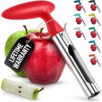 Zulay Kitchen Premium Apple Corer Tool - Ultra Sharp, Stainless Steel, Serrated Blades for Easy Coring - Easy to Use & Clean, Durable Apple Corer Remover for Baking Apples & More - Red