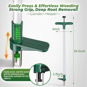 Walensee Stand Up Weed Puller – Long Handle Garden Tool with 3 Claws