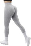 OMKAGI Women Scrunch Butt Lifting Leggings Seamless High Waisted Workout Yoga Pants(XL,814-Gray Leopard)