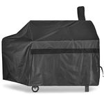 iCOVER Offset Smoker Cover 60 inch Charcoal Pellet Grill Cover Heavy Duty Waterproof 600D BBQ Smoker Cover for Brinkmann for Char-Broil for Weber for Nexgrill for New Braunfels for Oklahoma Joe's