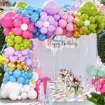 KARLURE Rainbow Balloon Arch Kit, 151pcs 18 12 5 Inch Latex Colorful Flower Party Balloons Garland,Neon Balloons for Birthday Baby Shower Wedding Engagement Anniversary Christmas Party Decorations